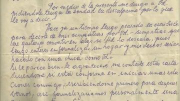 Carta de 1952 escrita por Ítalo Severini para su futura esposa Rosa Martínez