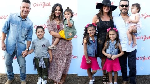 Jorge Bernal y Bárbara Bermudo junto a sus respectivas familias en el lanzamiento de la línea de ropa infantil Cat & Jack