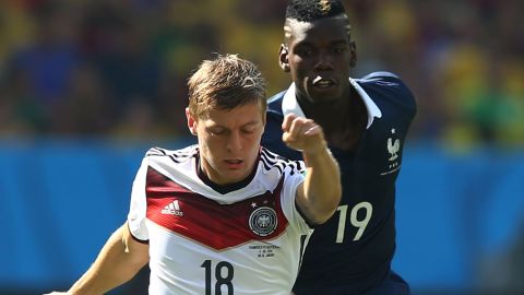 Toni Kroos y Paul Pogba chocarán en el medio campo.