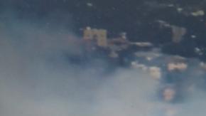 Incendio cerca del signo de Hollywood en LA.