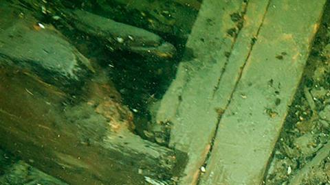 Los restos de "Kronan" en el fondo del mar Báltico de la costa sur sueca.