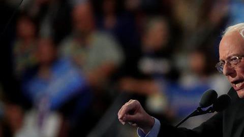 Sanders en la Convención Nacional Demócrata.