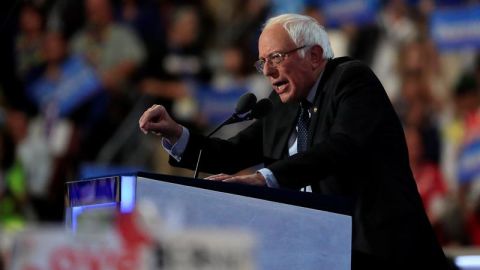 Sanders en la Convención Nacional Demócrata.