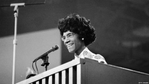 Shirley Chisholm durante la Convención Nacional Demócrata en 1972.