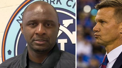 Patrick Vieira (izq.) y Jesse Marsch.