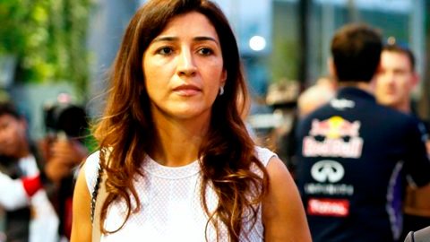El máximo responsable de la Fórmula Uno, Bernie Ecclestone con su mujer, Fabiana Flosi.