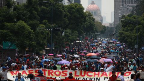 Integrantes de la CNTE en paro desde hace casi tres meses.