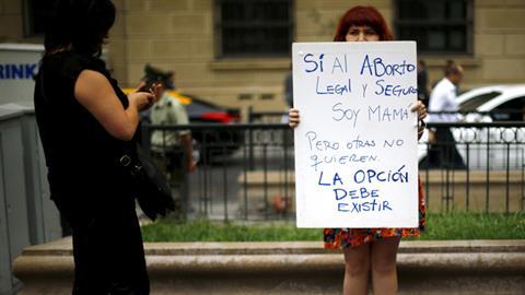 Protestas a favor de una ley de aborto en Chile.