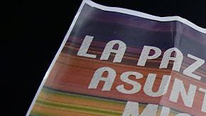 Colombianos celebran el acuerdo de paz en Bogotá.