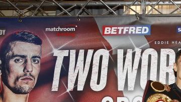 Anthony Crolla y Jorge Linares cara a cara antes de su pelea de campeonato en Inglaterra.