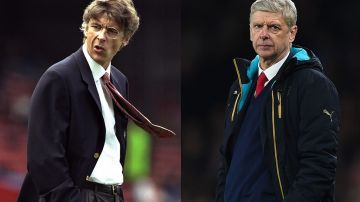 Arsene Wenger en 1996 y 20 años después.