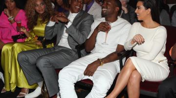 Beyoncé, JayZ, Kanye West y Kim Kardashian en los BET Awards 2012.