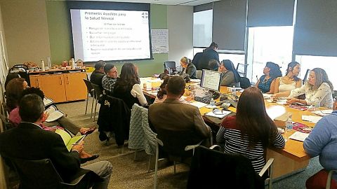 Algunos asistentes durante el curso de salud mental.