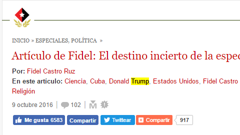 El líder cubano escribía sobre diversos temas en su columna "Reflexiones".