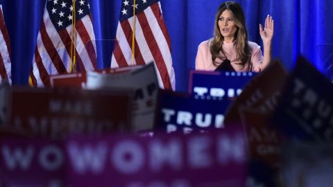 Melania Trump lideró un evento en Berwyn, Pennyslvania.