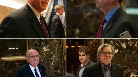 Mike Pence, Reince Priebus, Rudolph Giuliani y  Steve Bannon son los más cercanos al presidente electo.