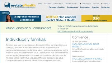 Página web en español del Mercado de Seguros de Salud del Estado de Nueva York.