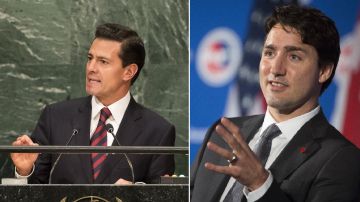 El presidente mexicano, Enrique Peña Nieto, y el primer ministro de Canadá, Justin Trudeau.