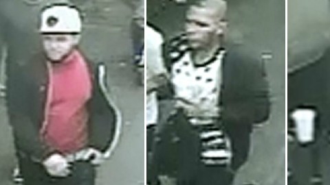 Una cámara de seguridad captó la imagen de los sospechosos que está siendo buscados por el NYPD.