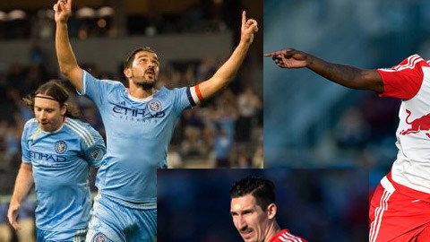 Villa (izq.), Wright-Phillips (dcha) y Klejstan (centro) son los finalistas a MVP de la MLS.