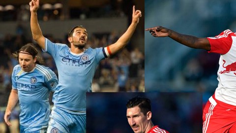 Villa (izq.), Wright-Phillips (dcha) y Klejstan (centro) son los finalistas a MVP de la MLS.