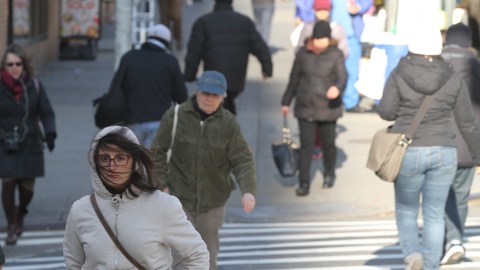Frio en la ciudad de Nueva York.