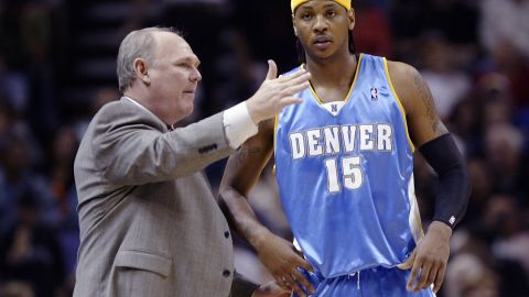 Karl entrenó a Carmelo Anthony de enero de 2005 a febrero de 2011.