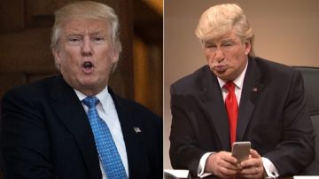 El presidente electo Donald Trump y el actor Alec Baldwin.