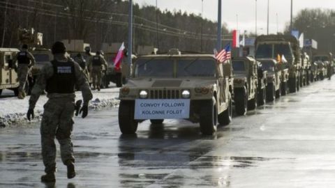 La brigada de combate llegó a Polonia el jueves en la mañana.