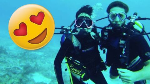 La nueva pareja se divirtió buceando y no dudó en compartirlo en Instagram.