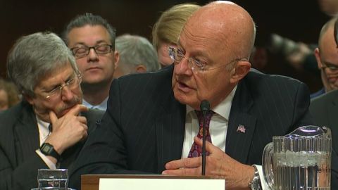 James Clapper, director de Inteligencia Nacional durante su testimonio en el Senado.