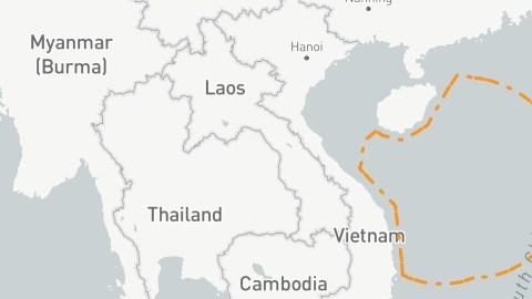 Esta es la zona de conflicto en aguas internacionales.