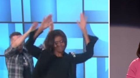 Michelle Obama bailó en tres de los principales shows de TV en los EEUU.