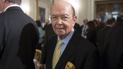 El nuevo secretario de Comercio, Wilbur Ross, en una junta en la Casa Blanca, el 23 de febrero de 2017.