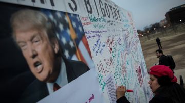 Activists Hold Rally At Washington Monument To Protest Trump And Muslim Ban