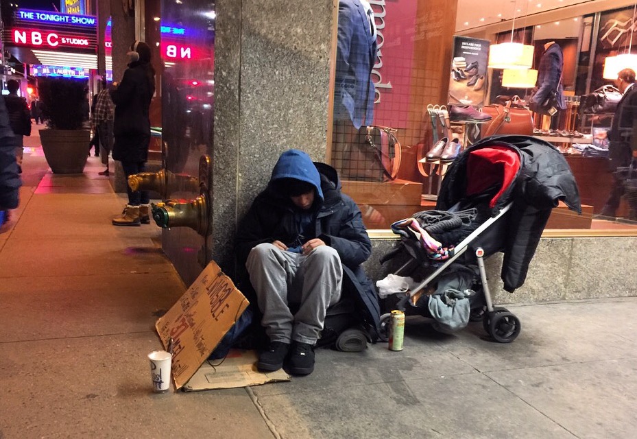 Desamparados en la ciudad de Nueva York.