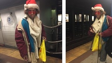 El sospechoso fue visto usando una gorra de Santa y gafas de color rosa.