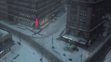 Las cámaras grabaron por seis horas la nevada en el centro de Times Square.