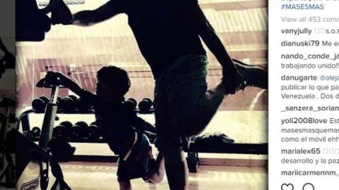 Alejandro Sanz lo da todo en el gimnasio gracias a la compañía de su hijo Dylan.