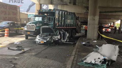 El accidente se reportó este sábado en Bruckner Boulevard.