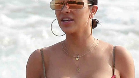 Kim Kardashian durante sus vacaciones en Tulum, México.