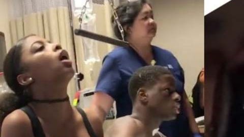 Una mujer sacó a la presunta amante del cuarto.