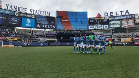 El 11 del NYCFC antes del partido.