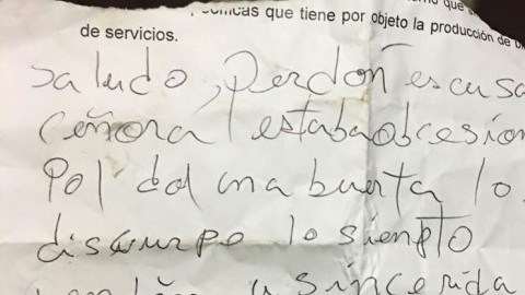 La nota de los bandidos.