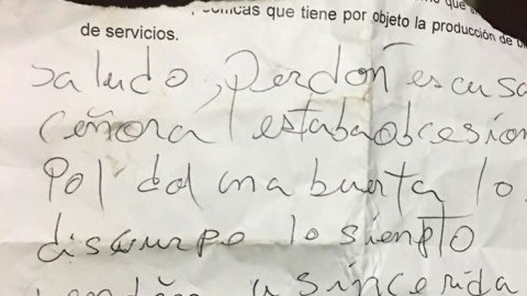 La nota de los bandidos.