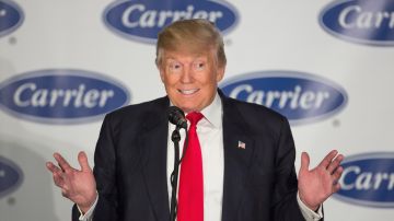El presidente acudió en diciembre de 2016 a la planta de Carrier en Indiana.