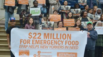 Decenas de activistas instaron a la Administración  De Blasio a tomar previsiones para enfrentar la crisis alimentaria en Nueva York.