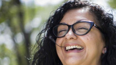 Clarisa López Ramos, entrevistada en el Luis Muñoz Marín, que visitó con su padre.