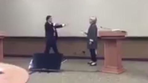 La candidata durante un ensayo el 24 de septiembre de 2016.