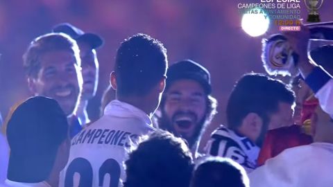 Sergio Ramos e Isco en la celebración en La Cibeles.